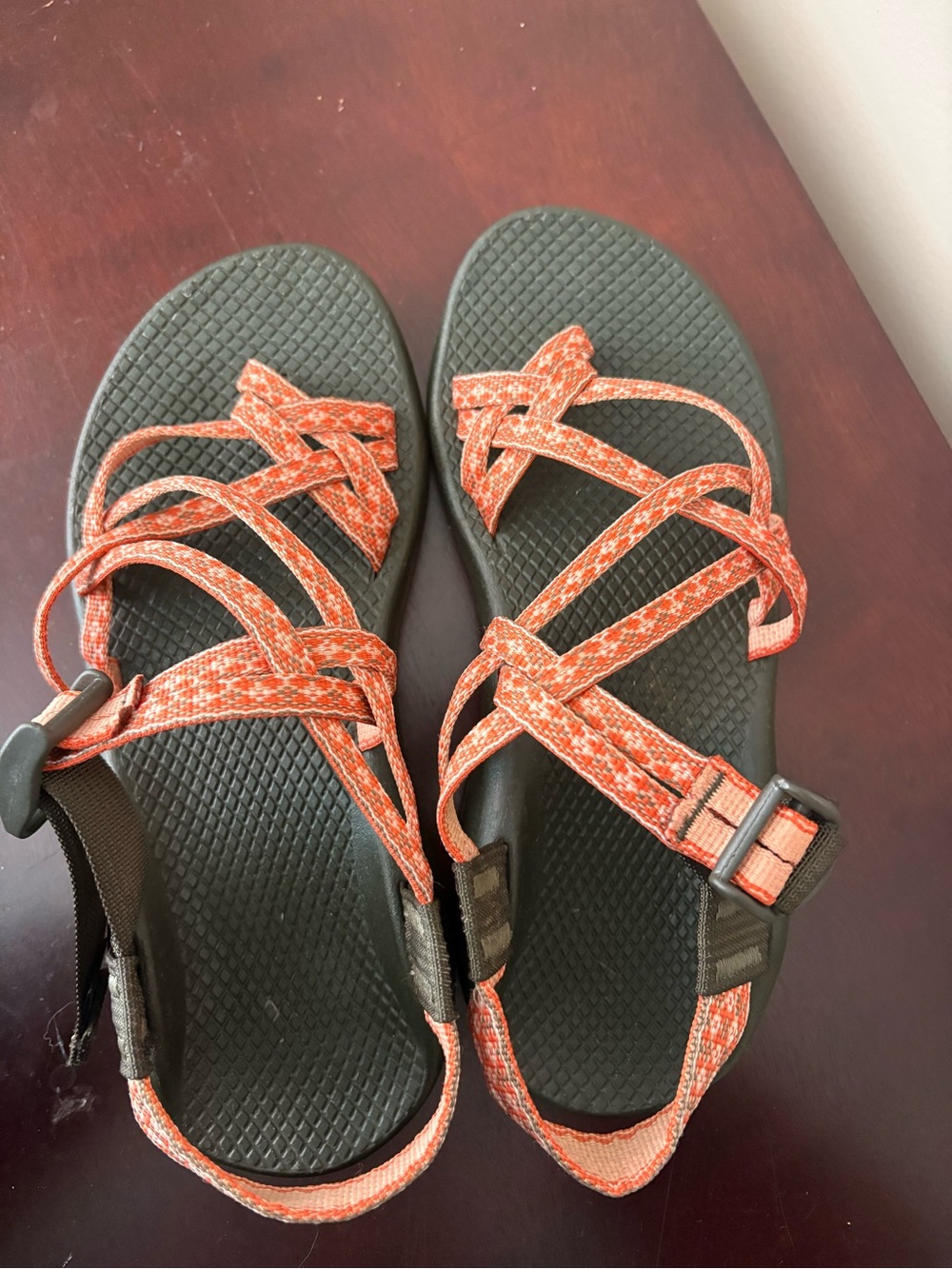 Chaco Women's Orange Patterned Multi-Strap Sandals - Picture 4 of 6